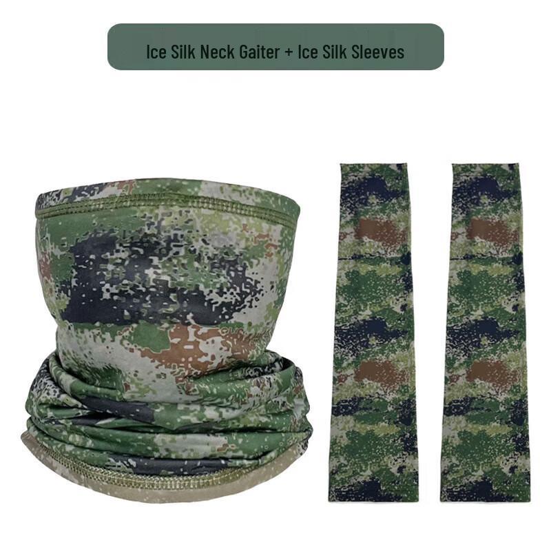 Ice Silk Sun Protection Neck Gaiter & Arm Sleeves Set