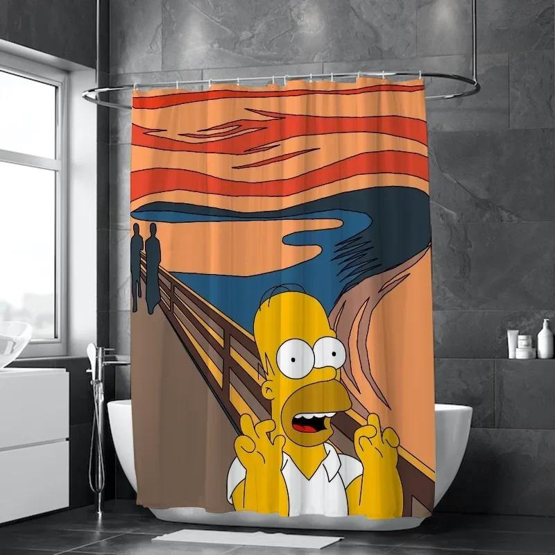 Po01 Шторки для душа для ванной комнаты Simpsones Водонепроницаемая шторка для душа Ванные комнаты Спальни Тканевая штора для дома Непрозрачная Pr
