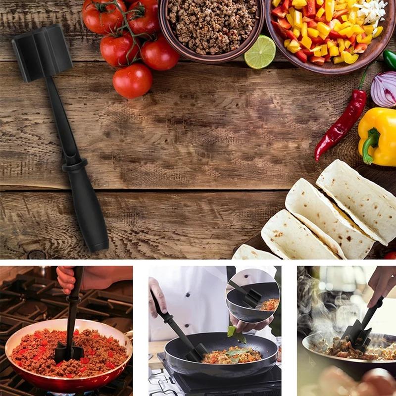 Мясорубка, измельчитель для гамбургеров, толкушка для картофеля, профессиональная многофункциональная термостойкая нейлоновая толкушка для говяжьего фарша, кухонные принадлежности