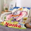 Custom Name Dumbo's Magical Flight flannel Blanket for Super Soft Cute Comfort Blanket for Travel Bedding Couch Sofa Blanket