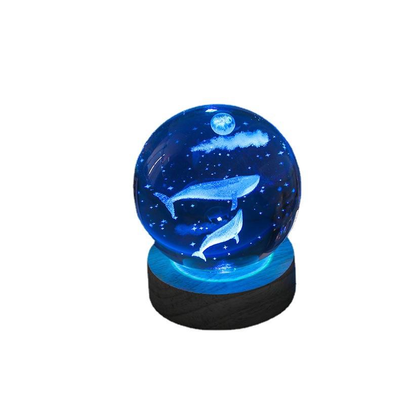 Хрустальный шар, ночники, USB 3D атмосферная лампа, светящаяся морская медуза, настольная ночная лампа, настольные украшения, подарки для детей, ночник