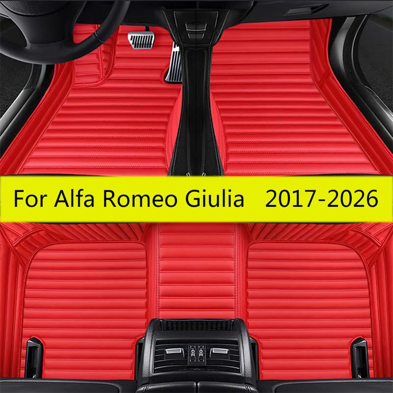 Автомобильные коврики для Alfa Romeo Giulia 2017 2018 2024 2025 2026 Автомобильные коврики для ног Коврики Кожаные ковровые накладки