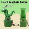 Lizard Button Keychain, Sound Button, Funny Rechargeable Animal Keychain With Colorful Lights, Fun Portable Anxiety Relief Toy
