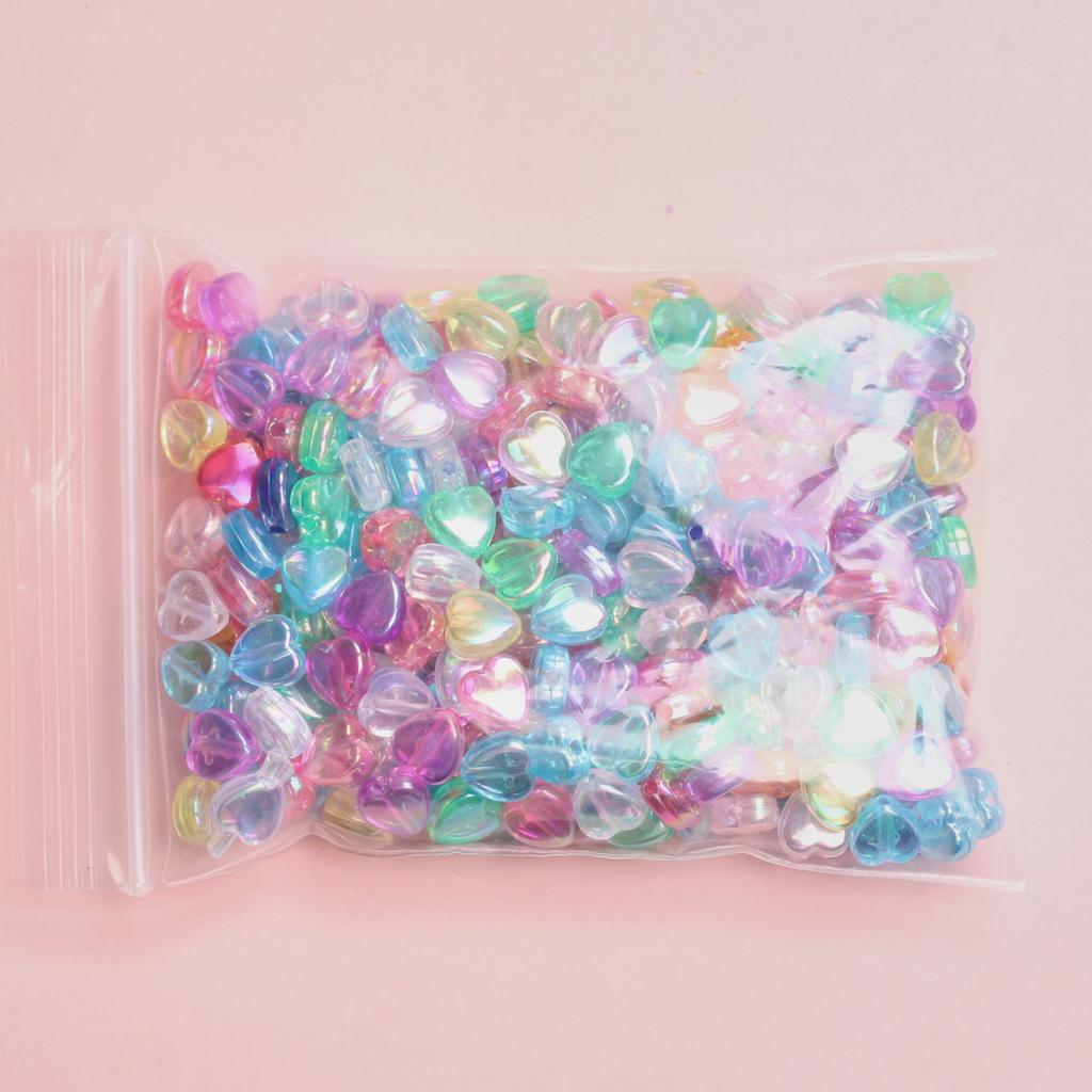High Quality Beads Acrylic Loose Beads Heart Shape DIY 300Pcs Necklace Bracelet Charms For Jewelry Making 8.5*9mm Earrings