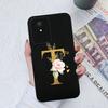 Чехол для телефона Vivo Y02S Y11 Y12 Y15 Y16 Y17 Y19 Y20 Y21 Y30 4G 5G Роскошный защитный жидкий мягкий силиконовый чехол с цветочными буквами для Vivo Bumper Coque