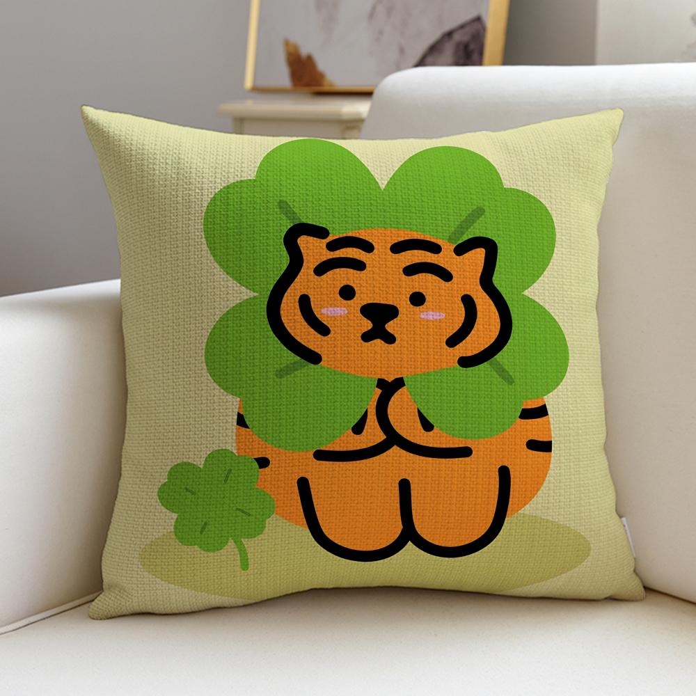 Cool MMUZIK TIGERS Cushion Cover Breathable and skinfriendly linen pillowcase square removable and washable cushion