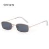 1PC Metal Half Frame Sun Glasses Small Square Women's Sunglasses Vintage Shades Trendy Narrow Hip Hop Eyewear