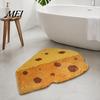 Decorative Home Floor Pad Croissant Bath Mat, Non-slip Absorbent Soft Bathroom Rug, Cheese Monstera Trendy Leaf Shaped Mat Machine Washable