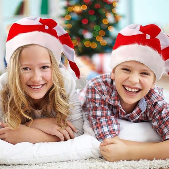 Рождественская шапка Санты, плюшевая красная и белая шапка Санты, украшение для праздничного костюма, аксессуар для домашних вечеринок