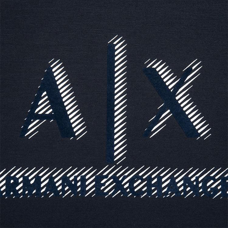 Armani Exchange SS24 Свитшот повседневный с круглым вырезом и принтом-буквами Мужской свитшот Темно-синий 3DZMSA-Z9N1Z-1583