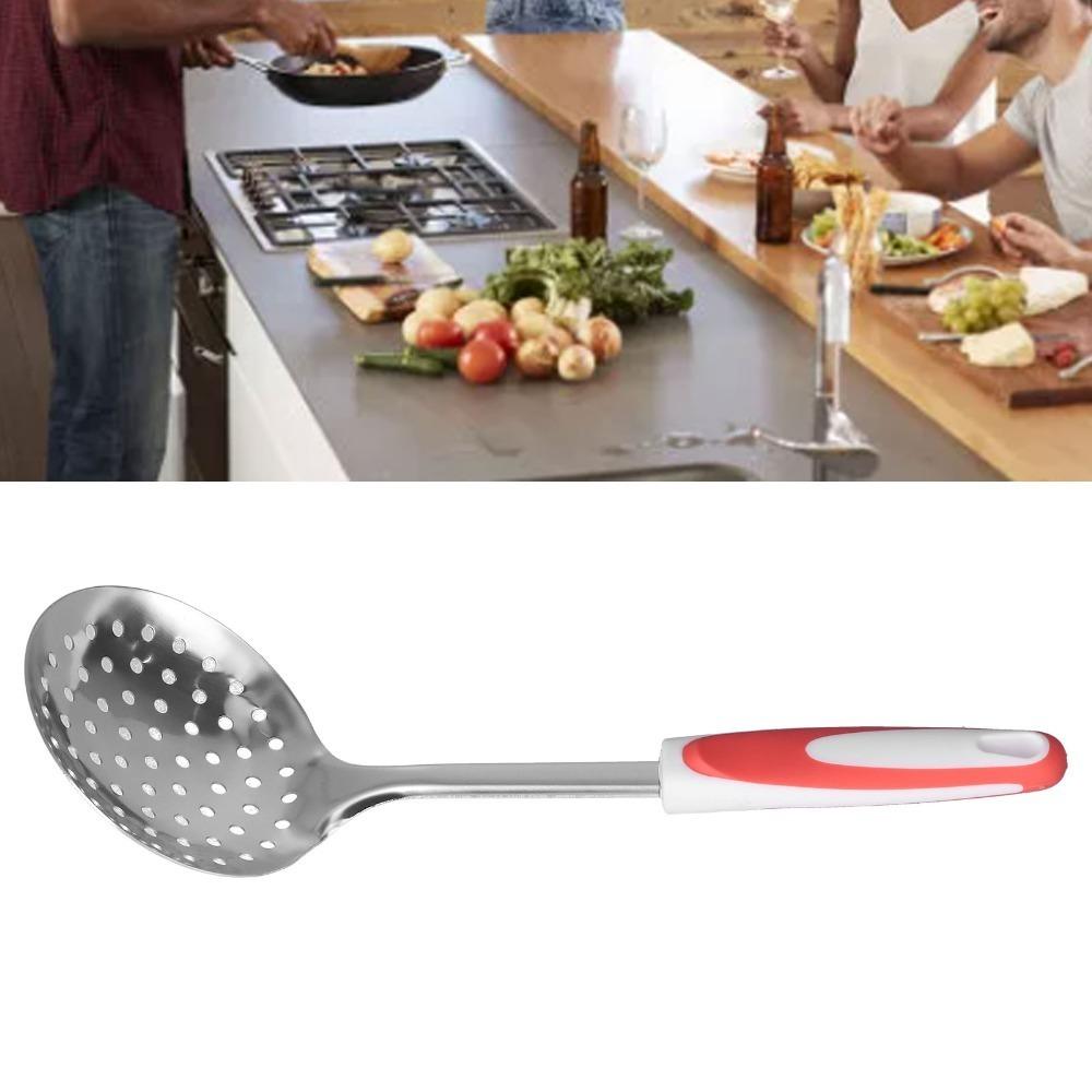 Long Handle Strainer Rustless Steel Draining Spoon Water Drainage Filter Colander Hot Pot
