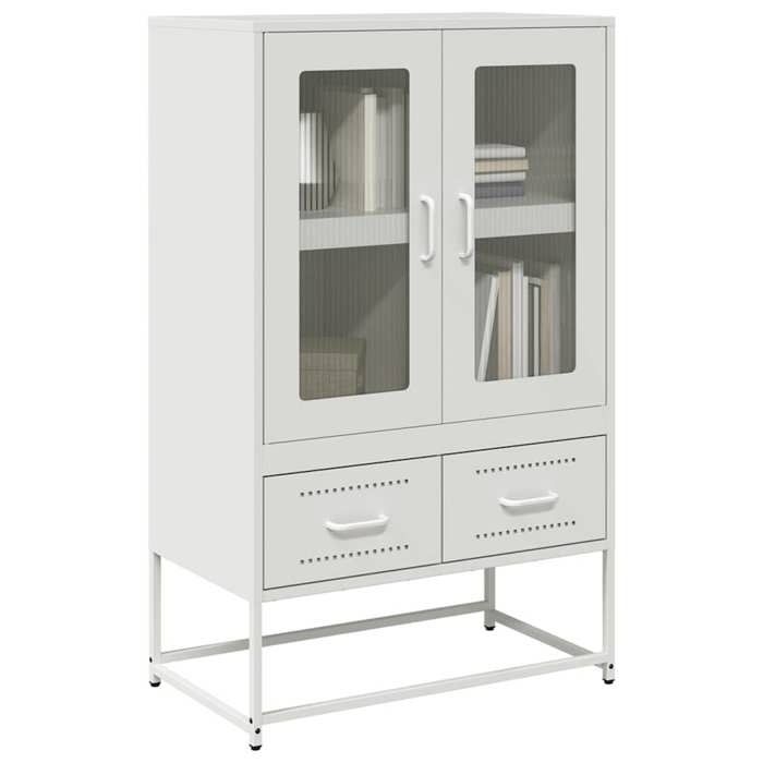 VidaXL Buffet haut blanc 68x39x111,5 cm acier, armoire, armoire de rangement, buffet haut, armoire latérale, armoire haute, 853367