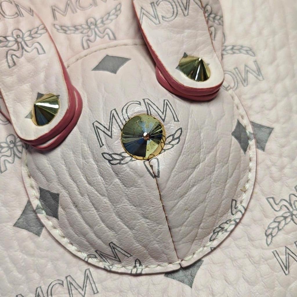 [Pre-Owned] Zoo Series Visetos Allover Print Rabbit Design Drawstring Closure Leather Bucket Bag - Excellent #I5UYDF