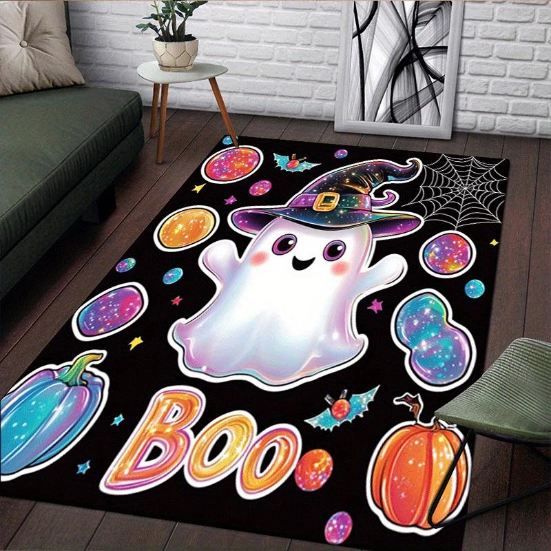 1pc Cute Ghost Area Rug, Slip-Resistant, Easy-Clean, Stain-Resistant, Perfect for Cozy Living Rooms, Bedrooms, Kitchens, Offices, and Holida