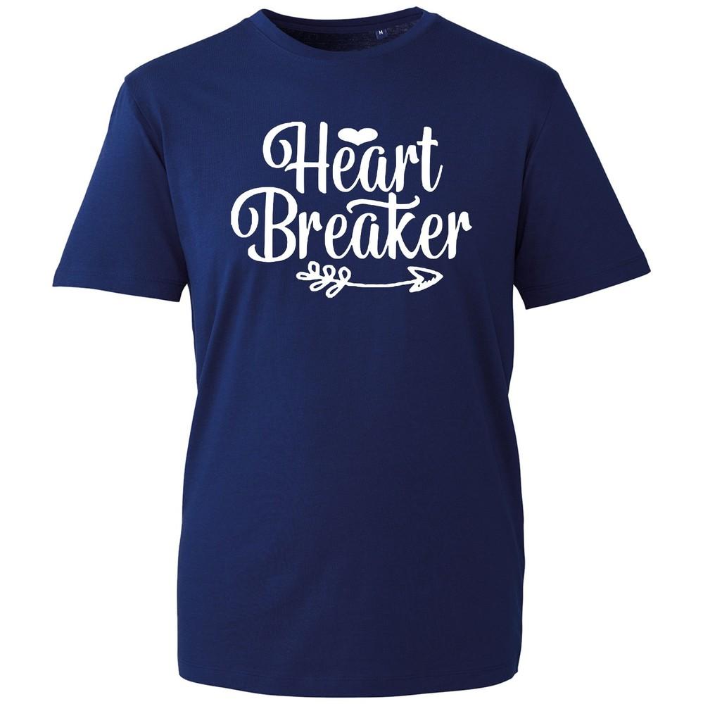 Heart Breaker Unisex Tshirt Black Slogan Tee Y2k Aesthetic Graphic Top New Uk