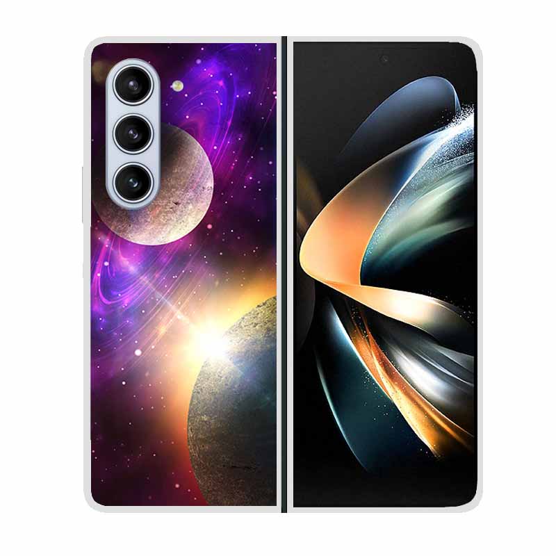Чехол для Samsung Galaxy Fold 6 Крутое Космическое Животное Прозрачные Жесткие Чехлы для Телефона для Galaxy Z Fold6 5G 2024 Задняя Крышка Zfold6 Чехлы Capa