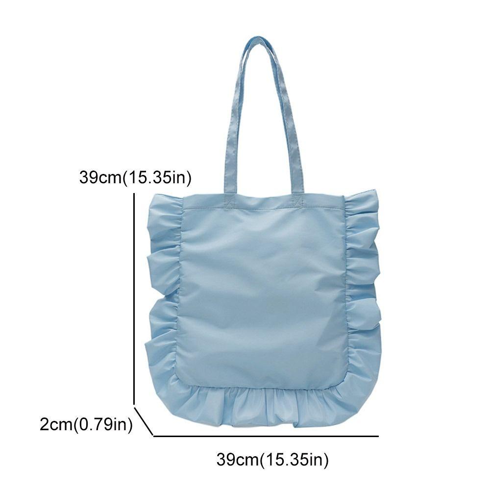 French Style Ruffles Pleated Bag Solid Color Women's Handbag Ins Ruffles Shoulder Bag Girls