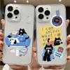Забавный черный кот Чехол для телефона Для iPhone 17 16 15 11 12 14 13 Pro Max Mini X XS XR 7 Plus 16E Air Ударопрочный Мягкий Прозрачный Чехол