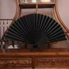 Черный складной веер с сумкой в китайском стиле, реквизит для танцевальных выступлений, портативный летний бамбуковый ручной веер, принадлежности для вечеринок, подарок
