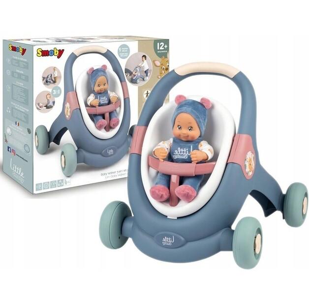 Коляска для кукол Smoby Набор с куклой 3в1 ходунки пушкар