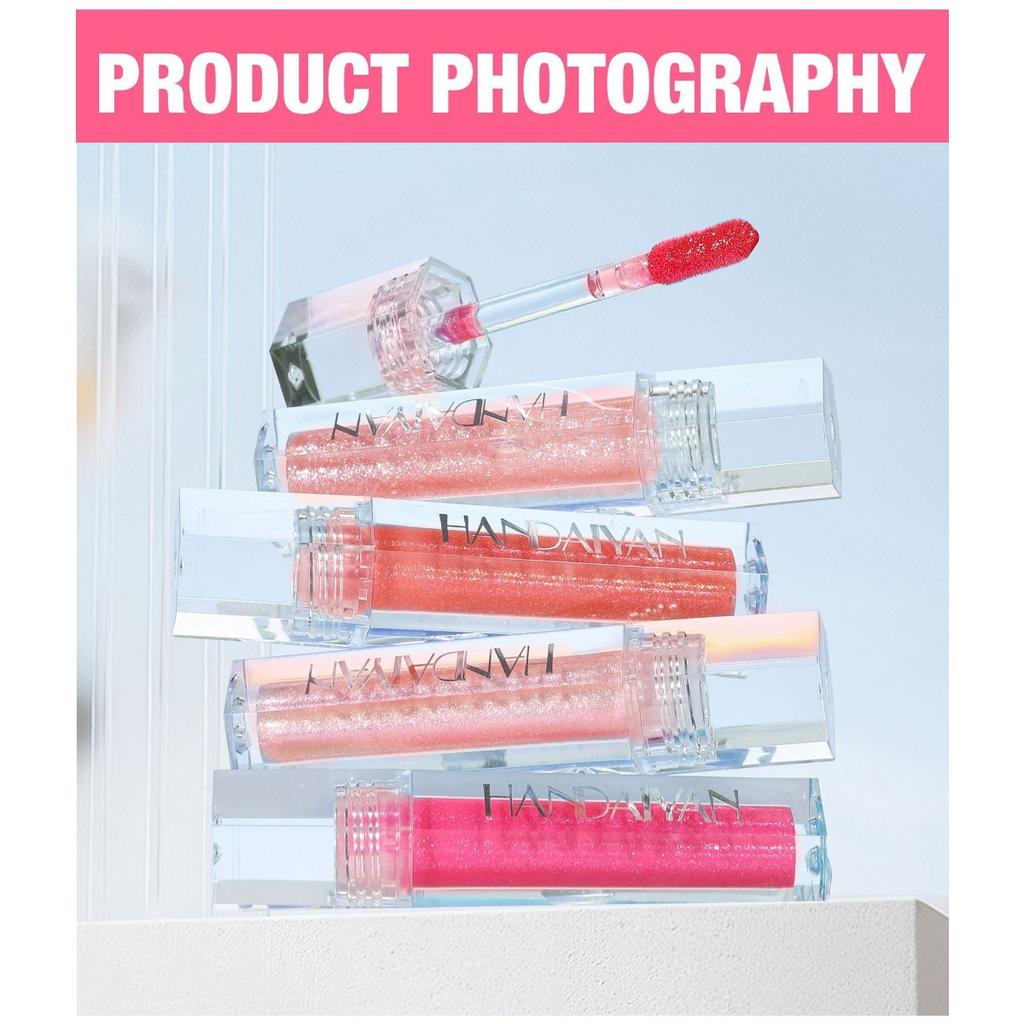 HANDAIYAN Перламутровый блеск для губ, легкая текстура, водостойкий, устойчивый к поту и не скатывающийся, подходит для ежедневных поездок на работу и вечеринок.