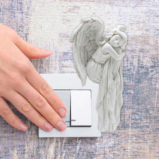 Спящий ангел, украшение для дверной рамы, Крылатая девушка, дверной уголок, фигурка из смолы, домашний офис, ангел-хранитель, край передней двери, топпер, украшение для няни