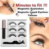 Новинка, 3 пары обычных магнитных ресниц, 5 магнитов, 3D набор норковых ресниц с подводкой для глаз, пинцет, натуральные накладные ресницы