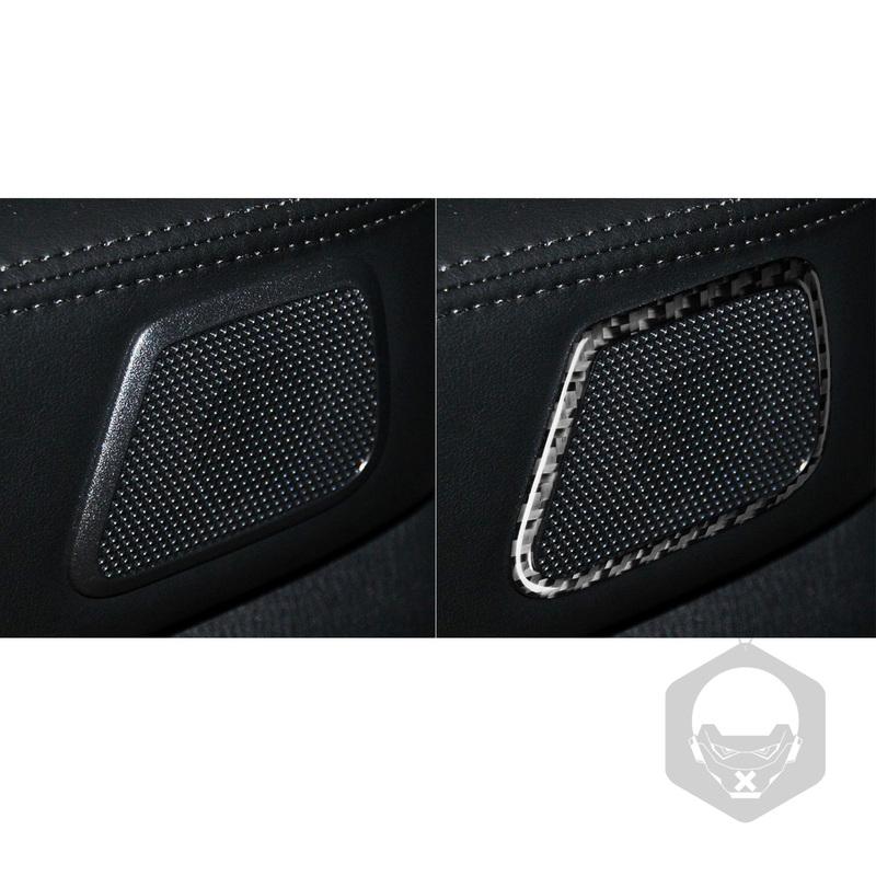 Real Carbon Fiber Car Accessories Door Speaker Frame Decorative Trim Cover Soft Sticker For Infiniti JX 2013 QX60 2014 2015 2016