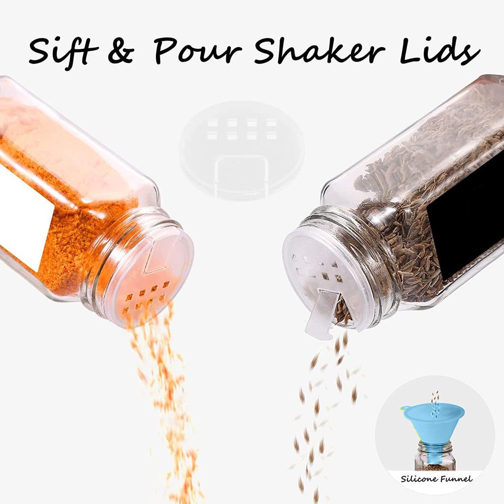 12 шт. / Набор стеклянных банок для специй с бамбуковой крышкой, контейнеры для специй, солонки, перечницы, органайзеры для специй на кухню