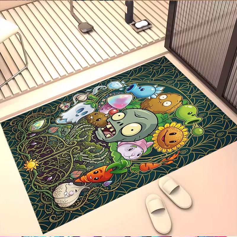 Коврик с принтом Plants VS Zombies, Моющийся напольный ковер, Для прихожей, Общежития, Прачечной, Офиса, Кабинета, Декор для дома, Подарок на День рождения, Рождество