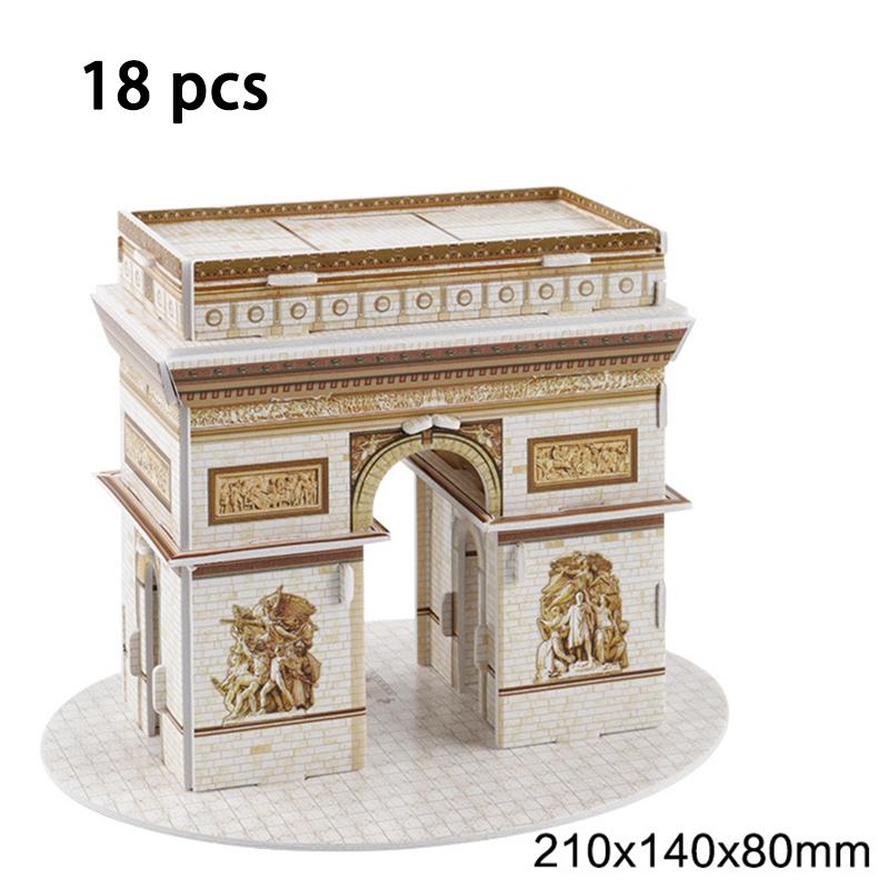 DIY Архитектура 3D Картонный Пазл Игрушки Собор Парижской Богоматери Эйфелева башня Собор Василия Блаженного Всемирно известный Архитектурный Модель Игрушка