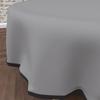 Round Stain-resistant Tablecloth In Washed Microfibre, Diameter 180 Cm, BOHEME Grey, by Soleil d'Ocre