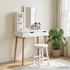 Vanity Table Set FAUSKE 3 pcs White 76 x 50 x 143 cm