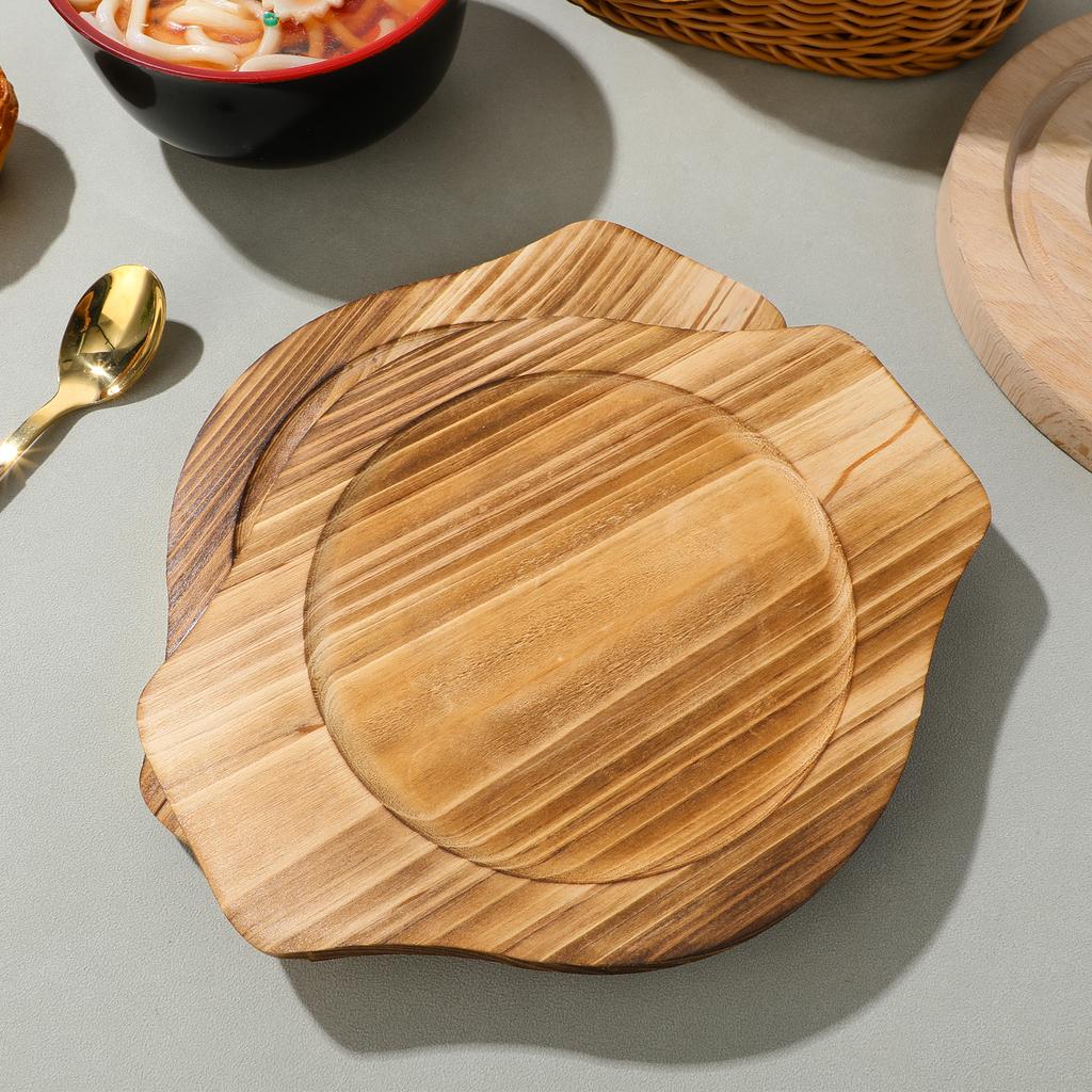 2Pcs Wooden Pot Mat for Hot Pot Multi-Function Casserole Holder Sturdy Heat Resistant Kitchen Accessory Reusable