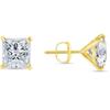 Jewels Prim 2.75 Ct Princess Cut Earrings Studs Solid 14K Yellow Gold Screw Back Martini