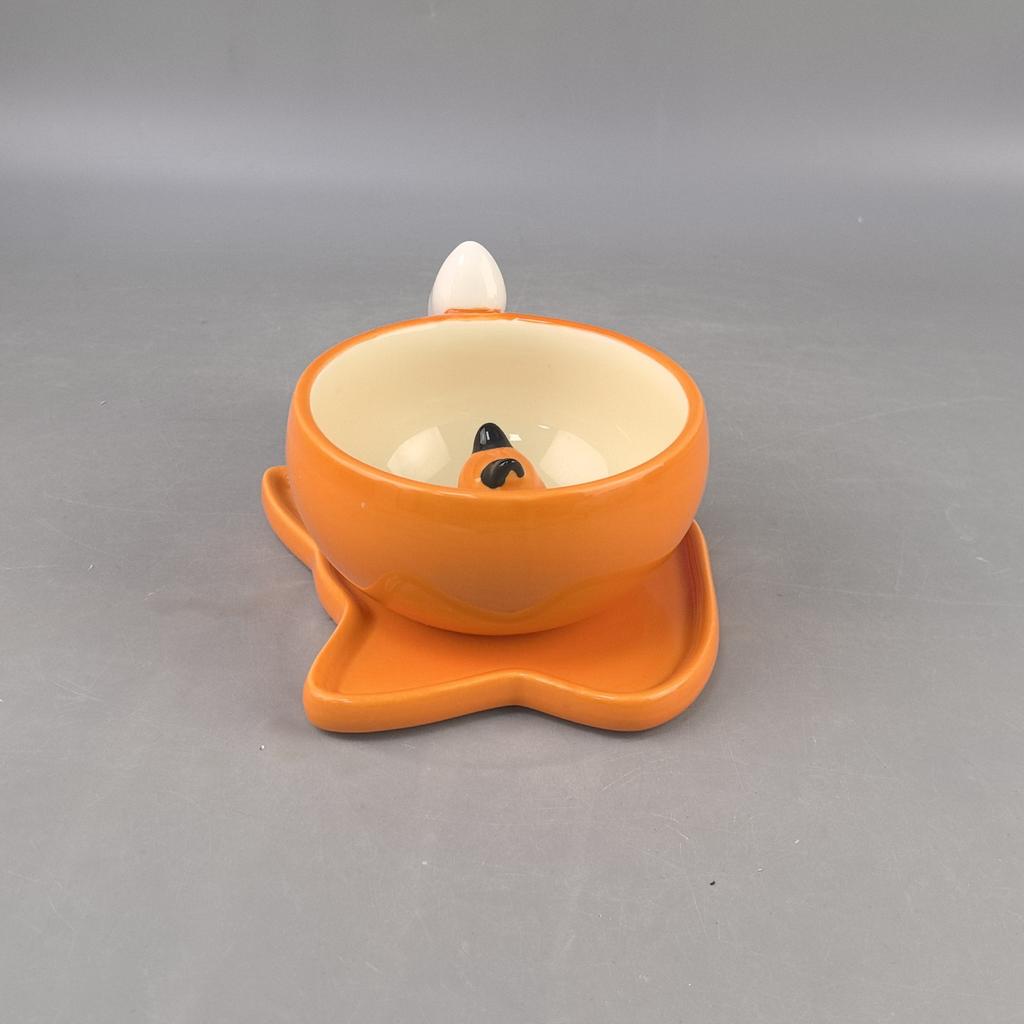 Autumn Forest Maple Leaf Fox Cup and Plate Set Cute Ceramic Mug Coffee Cup Water Cup for Girlfriend