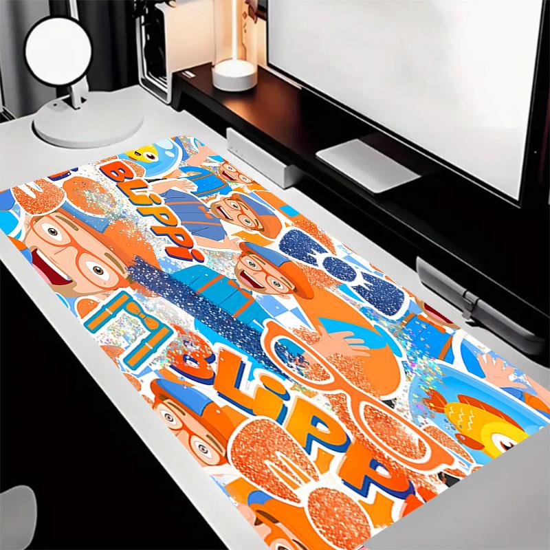 Blippi1 Theme Premium Non-slip Mouse Pad with Stitched Edges,Durable Rubber Material,for Desktop & Gaming Great Gifts