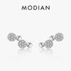 925 Sterling Silver Minimalism Round Stud Earrings Clear CZ Stone For Women Girls Fine Jewelry