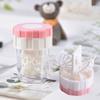 Women Mini Manual Contact Lens Cleaner Pink Blue Case Box Eye Contact Lenses Plastic Container Storage Holder Cleaning Tools