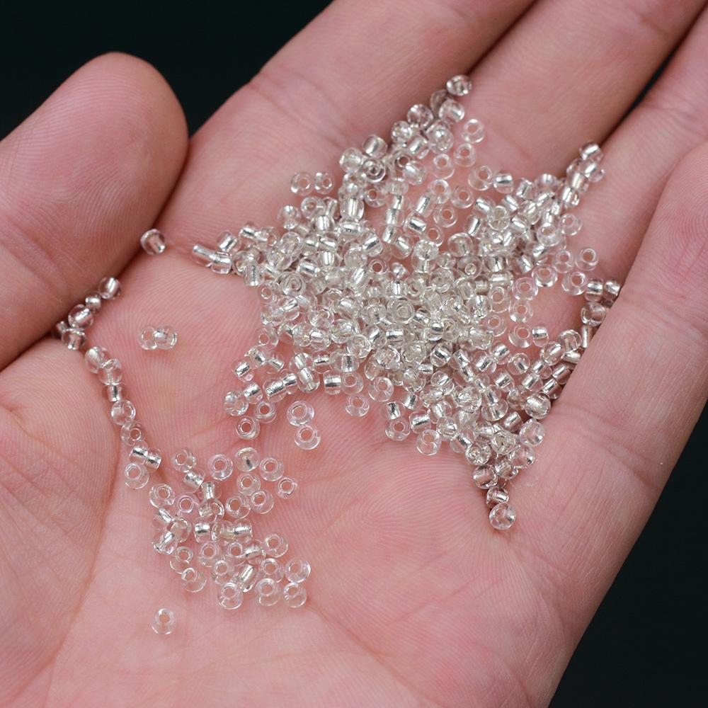 Silver-Filled Glass Rice Beads for DIY Earrings and Bracelets - 2/3/4mm