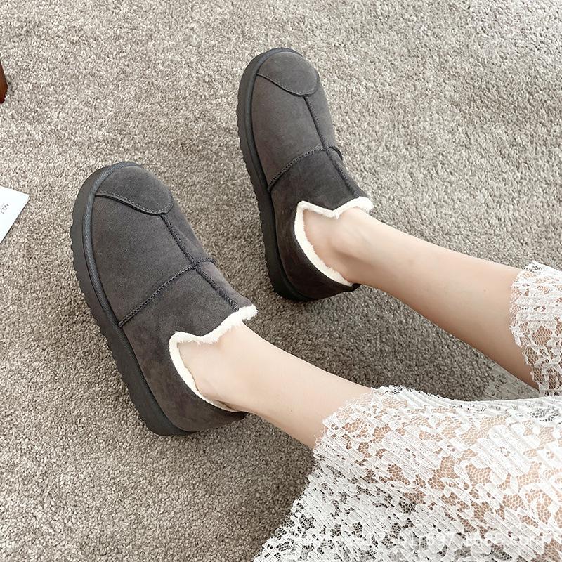 Весенние и осенние хлопковые туфли для женщин, утолщенный бархат для тепла, универсальные зимние ботинки, женские хлопковые туфли One Step