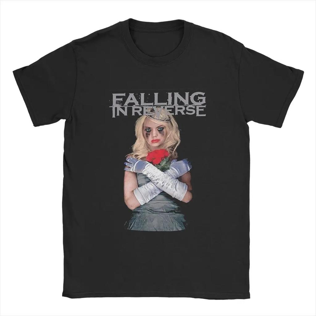 Мужские футболки Falling In Reverse Официальные Винтажные 100% Хлопок Короткий рукав Группа WTWB Забавные Футболки Круглый вырез Большие размеры