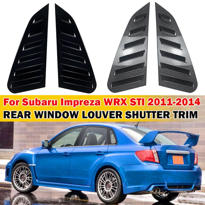 For Subaru Impreza WRX STI 2011-2014 2x Car Rear Louver Window Side Shutter Cover Trim Sticker Vent Scoop ABS Carbon Accessories