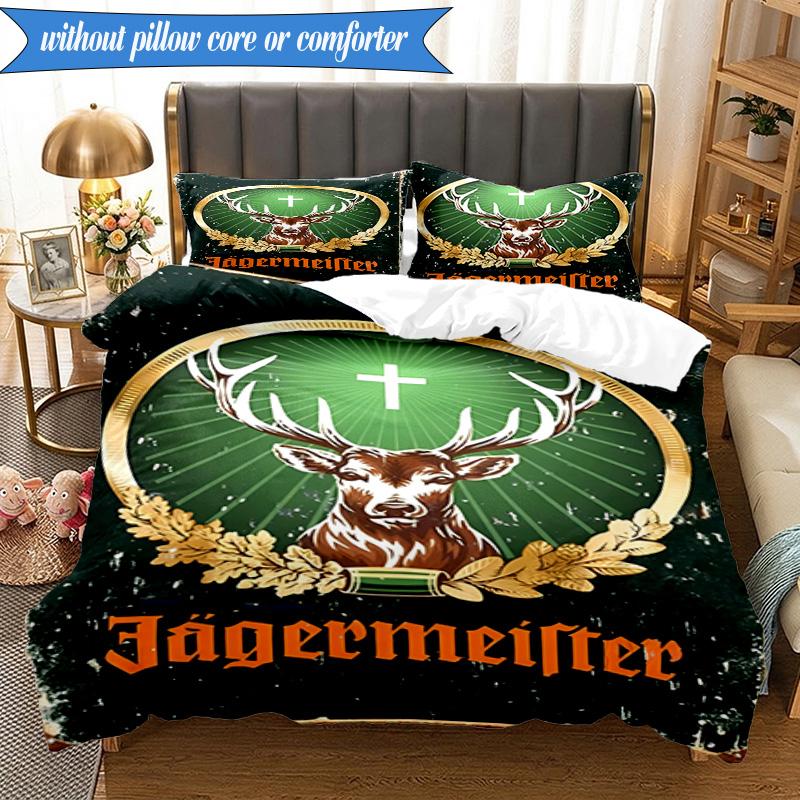 3PCS Jägermeister: The Spirit Of Tradition Bedding Set 2D Printing (Includes 1 Duvet Cover + 2 Pillowcases Coreless), Bedroom decor,Fan gift