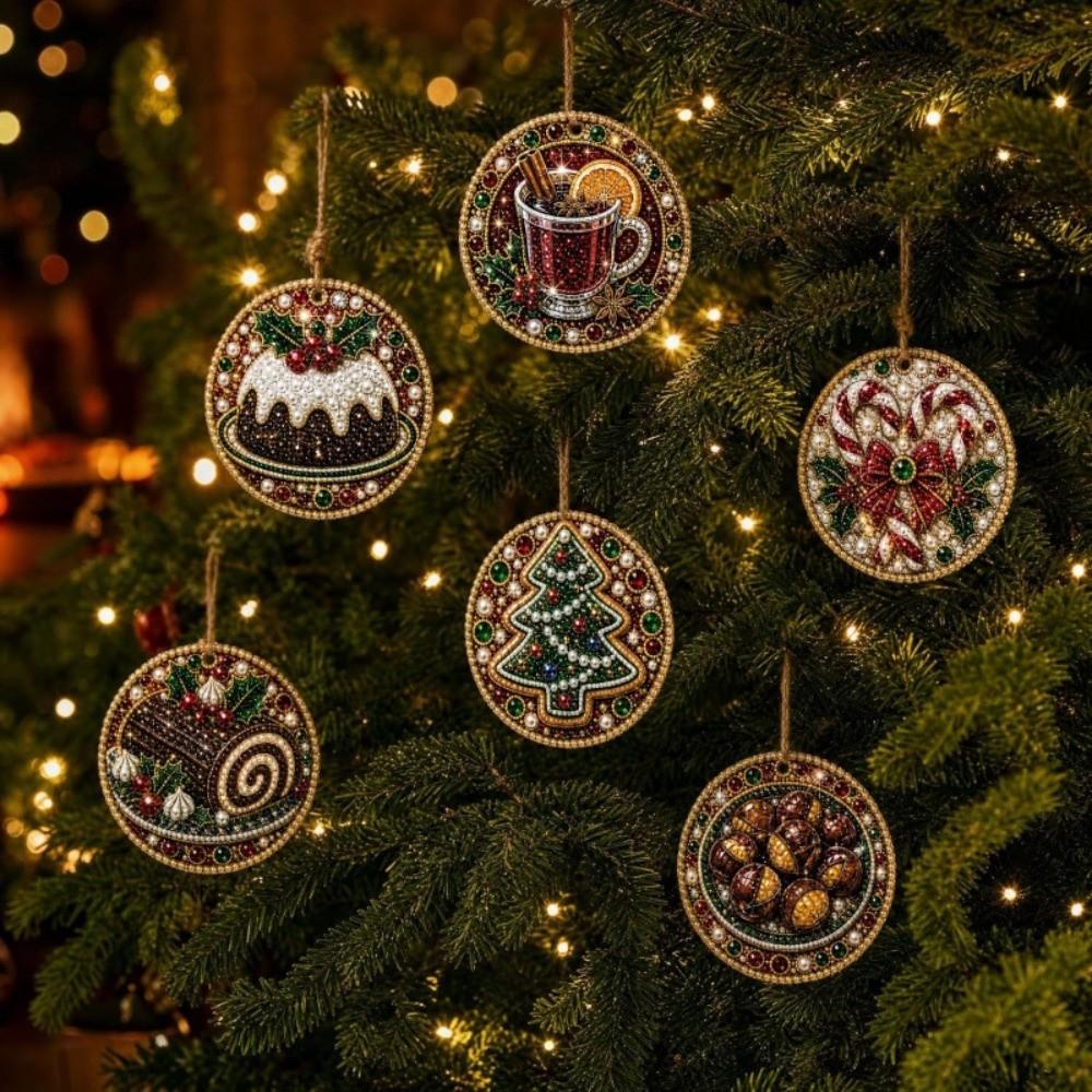 Special-Shaped Gems DIY Diamond Art Kit Wooden Hanging Holiday Ornament Party Decor
