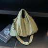 Autumn 2025 Women's Large-Capacity Washed Cloth Shoulder Bag for Casual Commuting and Shopping