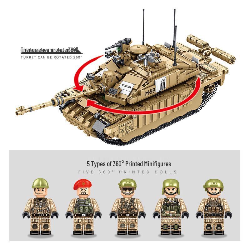 Cross-Compatible Lego WW2 Tiger T28 Heavy Battle Tank Fighter Building Blocks for Kids