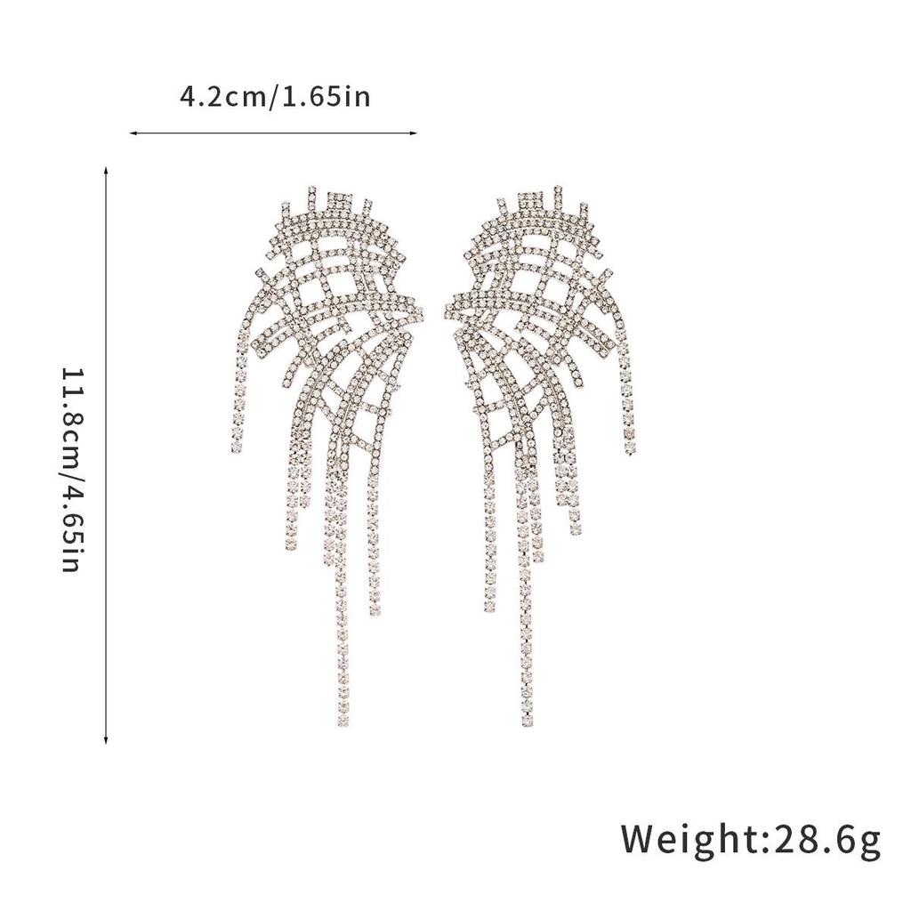 Серьги-кисточки с цветком, инкрустированным бриллиантами 'Серебряная игла' - Элегантные и модные серьги-пусеты высокого класса с уникальным дизайном