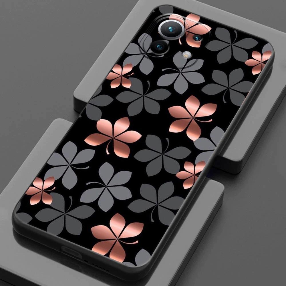 Розовые Блестящие Сердца Трава Лист Для Xiaomi 15 Ultra 11T 12T 13T 14T Pro Чехол для Телефона Mi POCO X7 M7 F7 Pro F5 F6 X3 X5 X6 Обложка