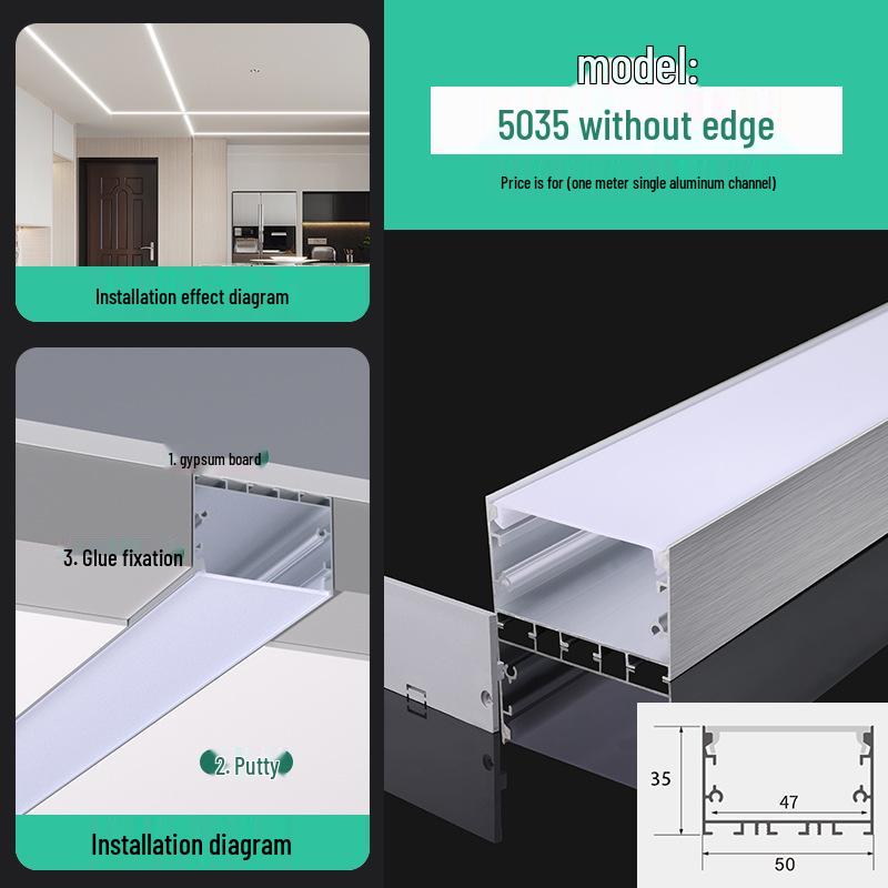 Seamless Linear Recessed LED Light Channel - Aluminum Strip Slot Design